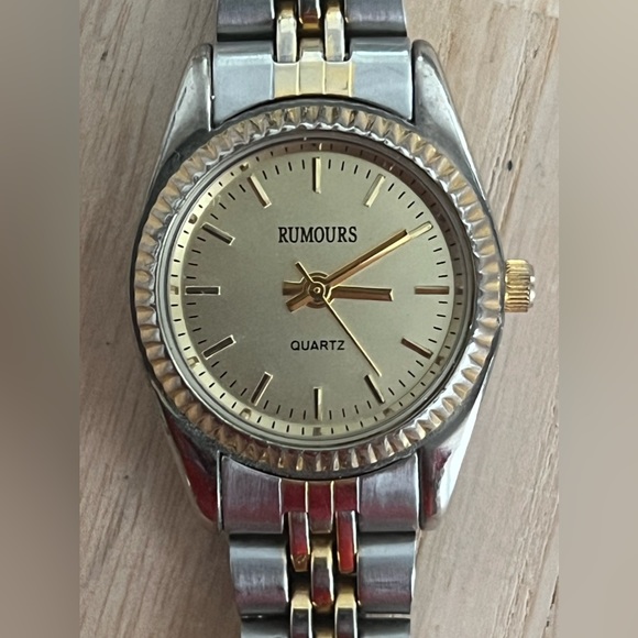 Rumours Ladies Watch Two Tone Bracelet Gold Tone Dial Gold Hands Markers - Picture 3 of 14